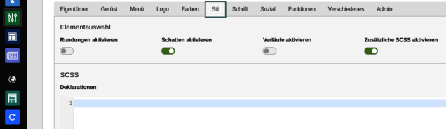 Easyconf-Formular für CSS-Anpassungen, welche für mehere Seiten gelten